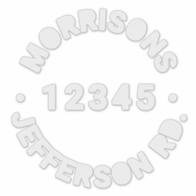 Custom trash garbage recycling bin Address number Sticker (Front)