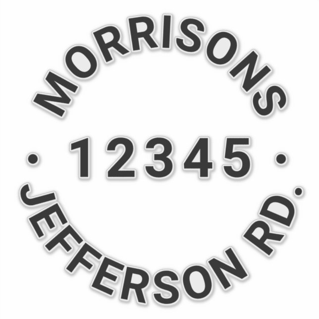 Custom trash garbage recycling bin Address number Sticker (Front)