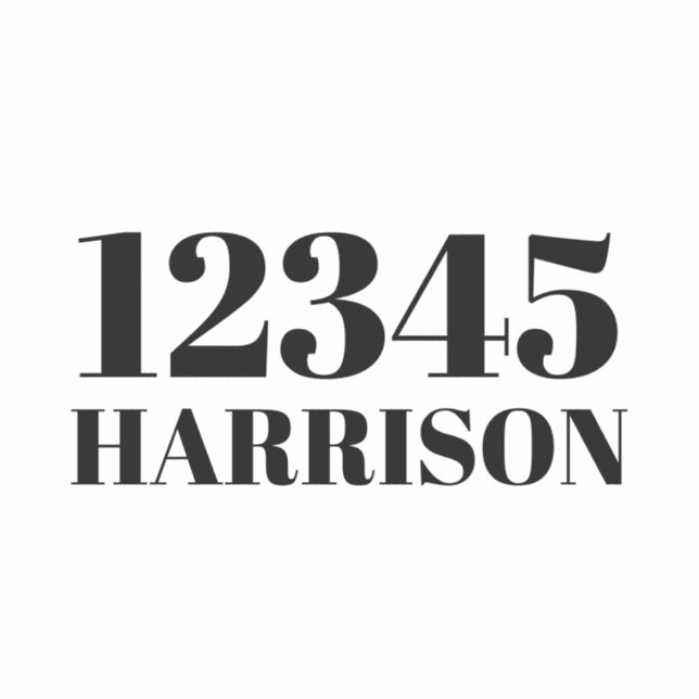 Custom trash garbage recycling bin Address number Sticker (Front)