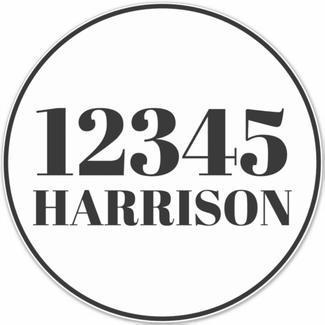 Custom trash garbage recycling bin Address number Sticker (Front)