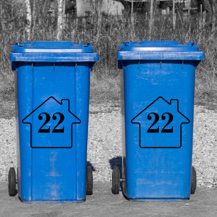 Custom Trash Garbage Recycling Bin Address Number Sticker