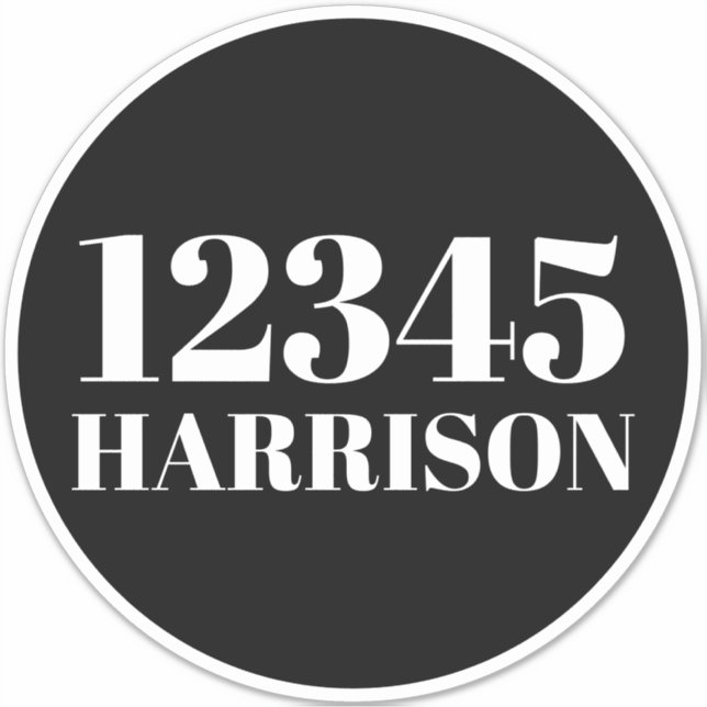 Custom trash garbage recycling bin Address number Sticker (Front)