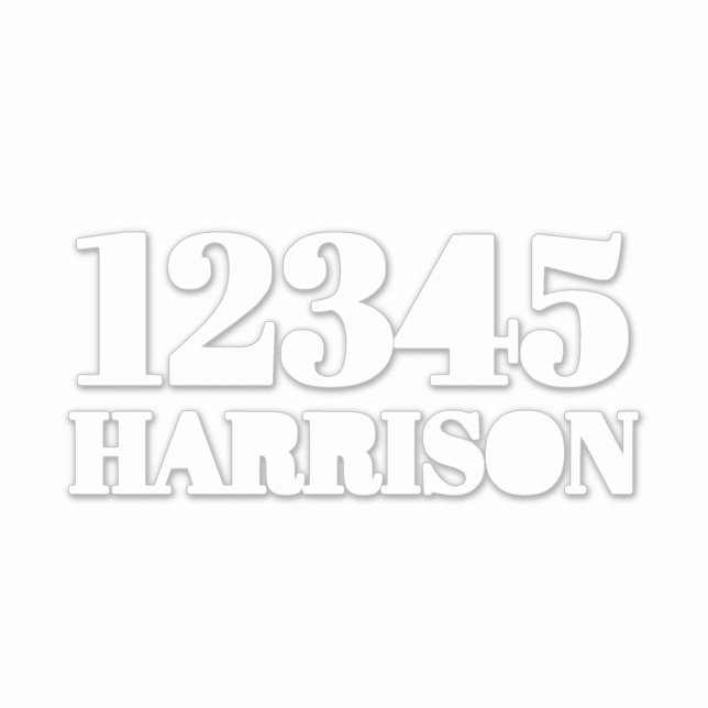 Custom trash garbage recycling bin Address number Sticker (Front)