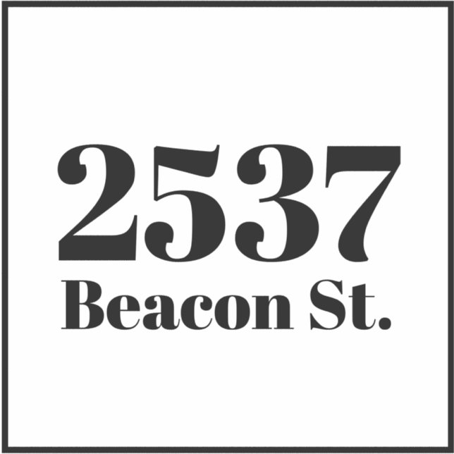 Custom trash garbage recycling bin Address number Sticker (Front)