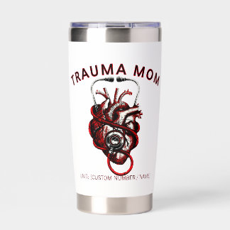 Custom Trauma Nurse Mom Anatomical Heart  Insulated Tumbler