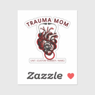 Custom Trauma Nurse Mom Anatomical Heart Sticker