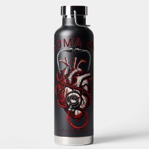 Custom Trauma Nurse Mom Anatomical Heart  Water Bottle