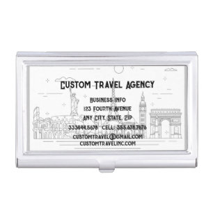 Custom Travel Agency Cruise Vacations Business  Bu Business Card Case