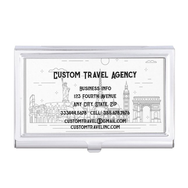 Custom Travel Agency Cruise Vacations Business  Bu Card Case (Front)