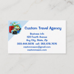 Custom Travel Agency Cruise Vacations Business Card