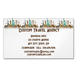 Custom Travel Agency Cruise Vacations Business Card Magnet