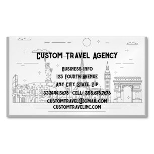 Custom Travel Agency Cruise Vacations Business  Card Magnet