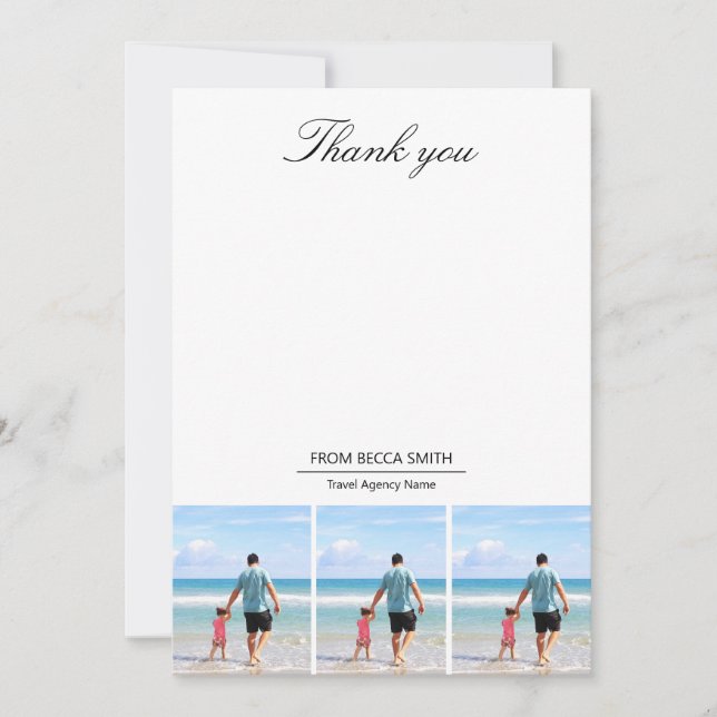 Custom Travel Agency Gift for Agents Thank You  Card (Front)