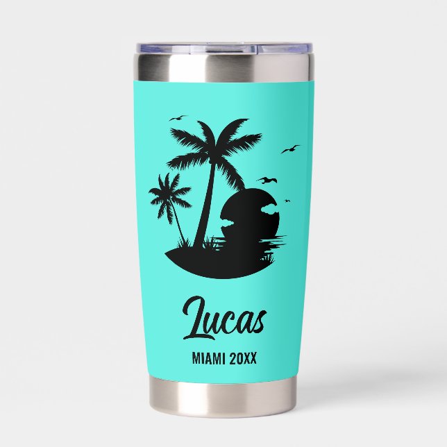 Custom Travel Beach Vacation Girls Family Trip Insulated Tumbler (Front)