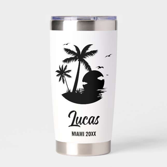 Custom Travel Beach Vacation Girls Family Trip Insulated Tumbler (Front)