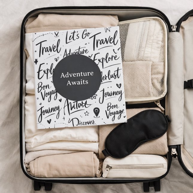 Custom Travel Binder Minimal Black White Planner (Creator Uploaded)