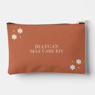 Custom Travel Gift for Women Personalized Daisy Accessory Pouch