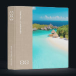 Custom Travel Itinerary Binder Travel Company Logo<br><div class="desc">Keep your clients organized and on schedule with this stylish and customizable travel itinerary planner binder. The banner on the left front features the text "Travel Itinerary" and your company logo, while the remaining two-thirds can be personalized with a photo of the travel destination. The spine and back also feature...</div>