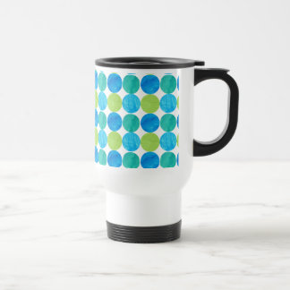 Custom Travel Mug, Blue Moons Grid Pattern Mug