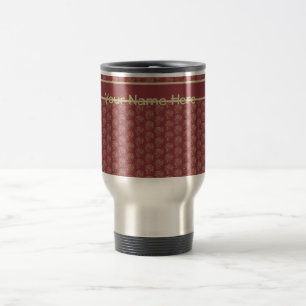 Custom Travel Mug, Maroon Mini-print Mug
