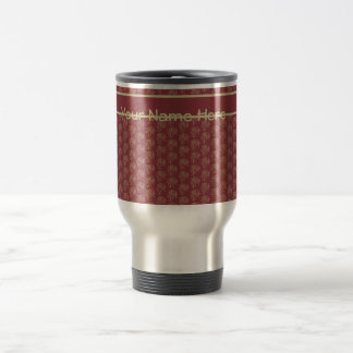 Custom Travel Mug, Maroon Mini-print Mug