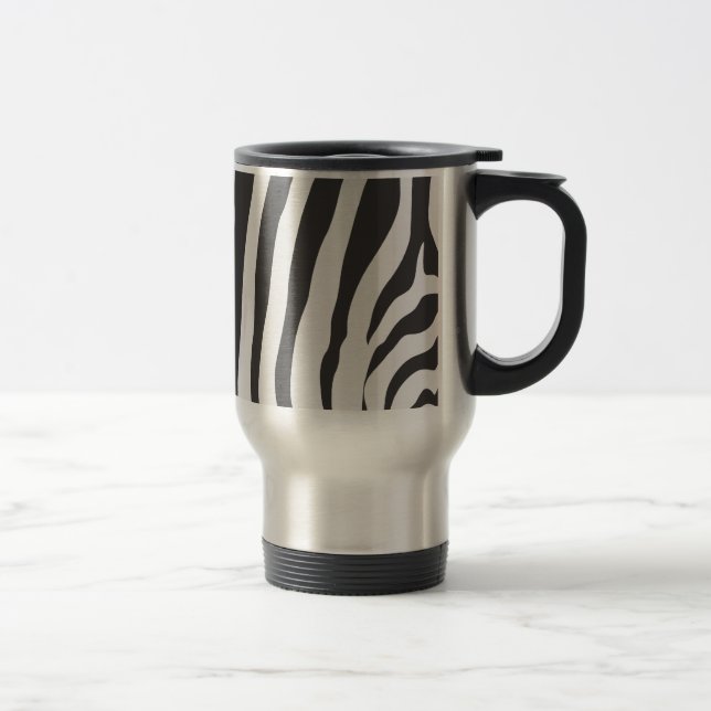 Custom Travel Mug : Zebra Stripe Print Pattern (Right)