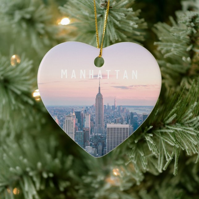Custom Travel NYC Manhattan New York Ceramic Ornament (Tree)