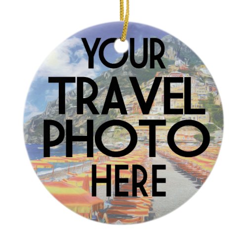 Custom Travel Photo 2 Photos Christmas Ceramic Orn Ornament