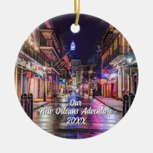 Custom Travel Photo Christmas Tree Ceramic Ornament