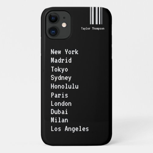 Custom Travel World Cities destination Inspired iPhone 11 Case