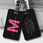 Custom Traveler Pink Initial Name Monogram Luggage Tag<br><div class="desc">Create Your Own Stylish Elegant Custom World Traveler Pink Initial Name Monogram Luggage Tag. This chic and stylish luggage tag adds a refined touch to any travel experience, making it the perfect accessory for the world traveler or anyone with a serious case of wanderlust. On the front, the design showcases...</div>