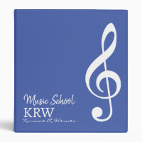 Custom Treble Clef Musical Note Medium Blue