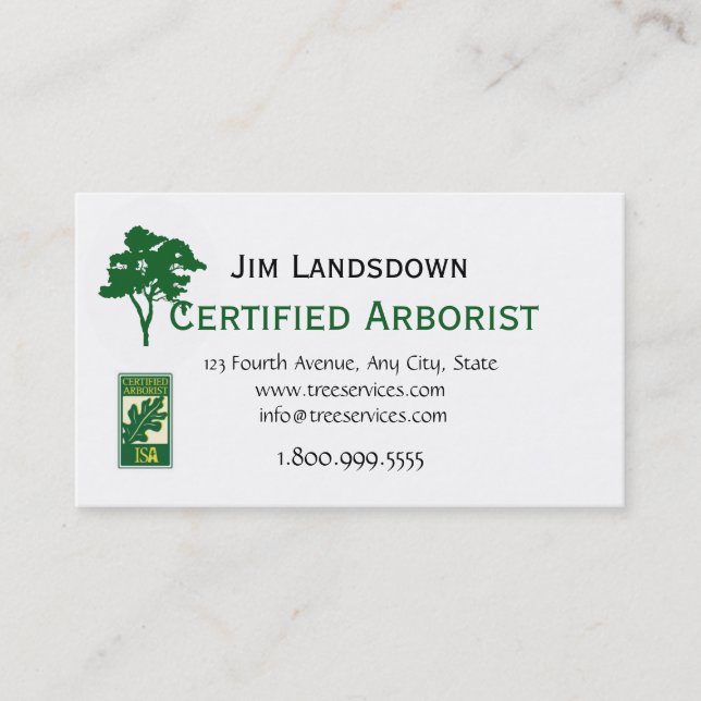 Custom Tree Arborist Business Card (Front)