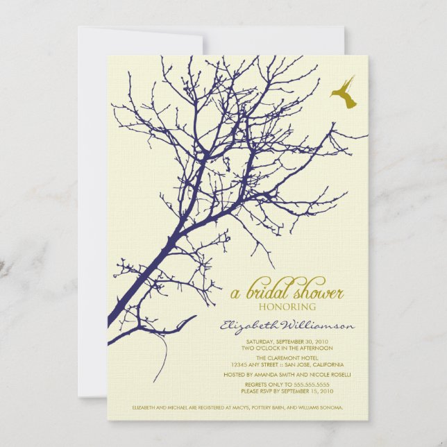 :custom: Tree Silhouette Bridal Shower Invitation  (Front)