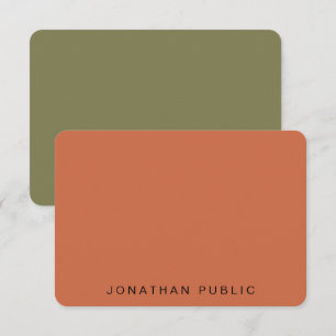 Custom Trend Colors Script Calligraphed Monogram Note Card