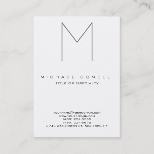 Custom Trendy Bold Monogram Minimalist Modern Business Card