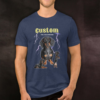 Custom Trendy Bootleg Personalized Dog Photo 90s Tri-Blend Shirt