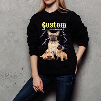 Custom Trendy Bootleg Personalized Dog Photo 90s Tri-Blend Shirt