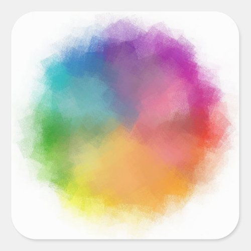 Custom Trendy Colorful Abstract Blank Template Square Sticker
