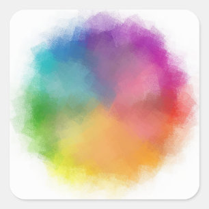 Custom Trendy Colorful Abstract Blank Template Square Sticker