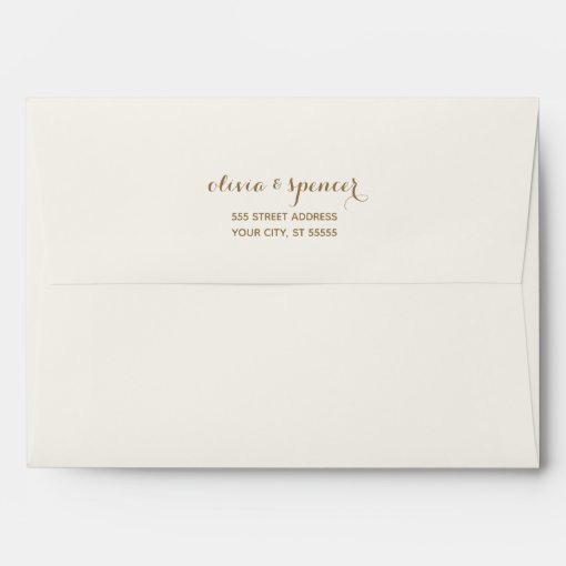 Custom Trendy cream gold Elegant 5x7 Envelope | Zazzle