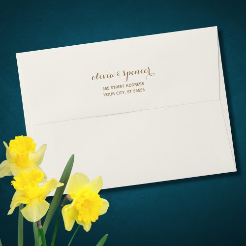 Custom Trendy cream gold Elegant 5x7 Envelope