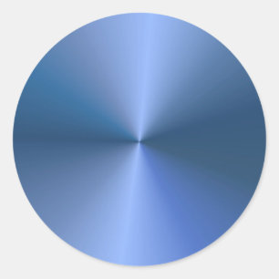 Custom Trendy Elegant Blue Color Blank Template Classic Round Sticker