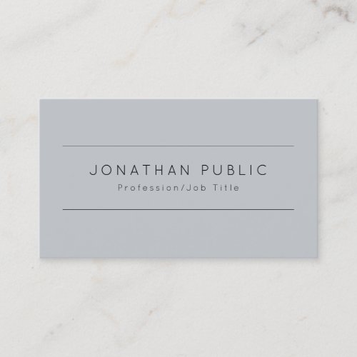Custom Trendy Elegant Grey Modern Simple Template Business Card