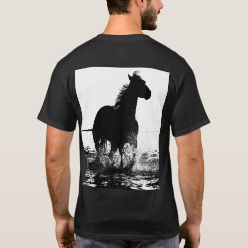 Custom Trendy Elegant Modern Running Horse Pop Art T_Shirt