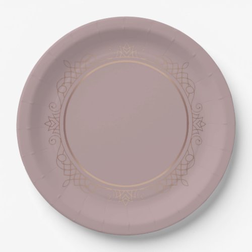 Custom Trendy Elegant Rose Gold Blank Template Paper Plates