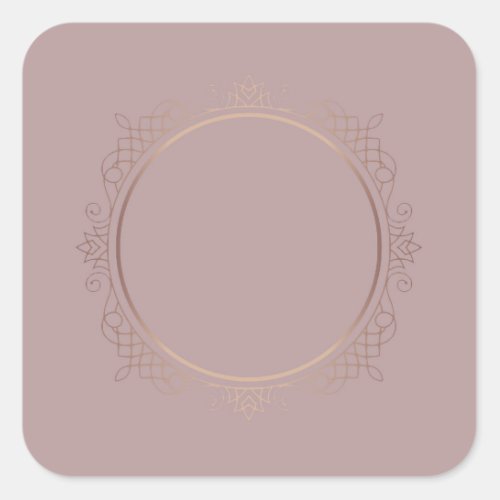 Custom Trendy Elegant Rose Gold Blank Template Square Sticker