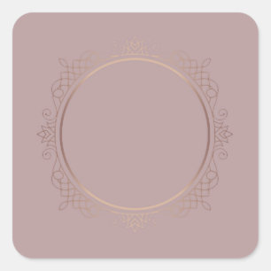 Custom Trendy Elegant Rose Gold Blank Template Square Sticker