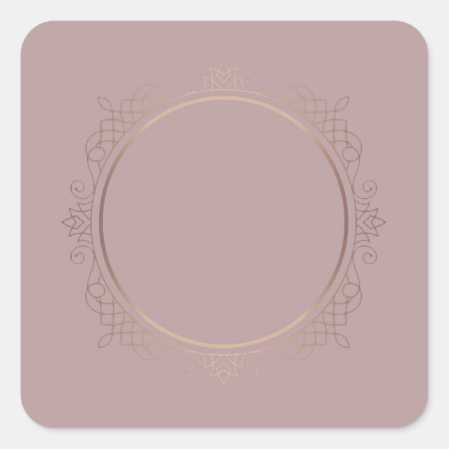 Custom Trendy Elegant Rose Gold Blank Template Square Sticker (Front)