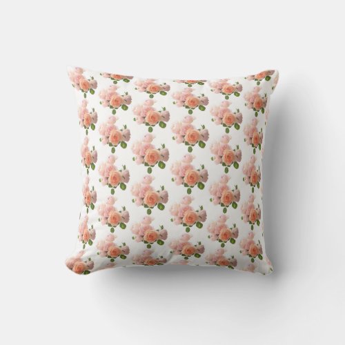 Custom Trendy Elegant Roses Modern Template Throw Pillow